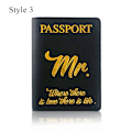 Miniatyrbild 1 av 6: Par Pass Mapp Pass Cover Resedokument Väska Bröllopspresent Mr Fru Brev Utskrift Enkel PU case style 3
