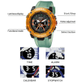 Miniatyrbild 3 av 6: Sportklockor Vattentät SMAEL Manklocka Digital LED Display Kvarts Analog Stoppur Mode Grön Orange Klocka 8058 Watch GRAY