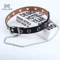 Miniatyrbild 4 av 6: Kvinnor Bälte PU Läder Pin Spänne Punk Wind Jeans Ny stil mode Kvinna Svart Fri storlek Grommet Bälten för byxor 152 longer with chain Free Size