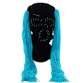 Miniatyrbild 1 av 6: Varma vintermössor Stickade mössor med roliga dekorationer Balaclava Stickade mössor Helansikts skidmasker Mjukt huvudbonad för kvinnor black hat sky blue h