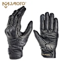 Miniatyrbild 3 av 6: Sommar Andningsbara Äkta Läder Motorcykelhandskar Touch-funktion Guantes Moto Knogskydd Handflata Skydd Män Racing Motocrosshandskar Black-SUOMY M