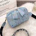 Miniatyrbild 1 av 6: Ny liten dragkedja Crossbody-väskor för kvinnor sommar PU-läder Axelväska för flicka Handväska Mode telefonväska Blue