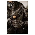 Miniatyrbild 6 av 6: Retro Fårskinns Andningsbara Läder Motorcykelhandskar Racinghandskar Herr Motorcross Vinter Sommarhandskar Hel-/Halvfingerhandskar Black M