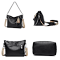 Miniatyrbild 5 av 5: Nya designerkedjor Handväskor Damväska Mode Mjukt PU-läder Kvinnor Axelväskor Stor Lyx Kvinnlig Crossbody tygväska Black
