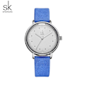 Miniatyrbild 1 av 5: Shengke enkel watch för kvinnor brunt retro läder Relogio Feminino Toppmärke Dammode Minidesign Quartz Reloj Mujer blue