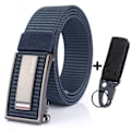 Miniatyrbild 1 av 6: Nytt mode herrbälte Toppkvalitet Bekväma nylon för män Metall Automatiskt spänne Ung Canvas Taktisk designerbälte Blue Belt B Set 120cm Adjustable