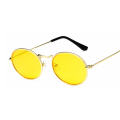 Miniatyrbild 1 av 6: Vintage solglasögon i ovala stil Kvinna Metallram Retro Solglasögon Man Kvinna Klar Spegel Liten Runda Gafas De Sol Para Hombre GoldYellow