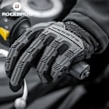 Miniatyrbild 4 av 6: ROCKBROS Cykelhandskar Thermal Höst Vinterhandskar Vindtäta SBR Touch Screen Cykelhandskar Fullfinger Stötsäkra Sporthandskar S109-1BGR M