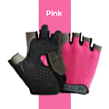 Miniatyrbild 1 av 6: Halvfinger Cykelhandskar Andas Cykelhandskar Andas Män Kvinnor Half Finger Handskar Cykel Sporthandskar Pink M