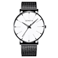 Miniatyrbild 1 av 6: Herrmode Minimalistisk Ultra Tunna klockor för män Enkel Business Rostfritt stål Mesh bälte Quartz Watch relogio masculino Mesh Black White