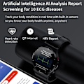 Miniatyrbild 4 av 6: Smärtfri Icke-invasiv Blodsocker Watch Män EKG PPG Laserbehandling Hälsa Blodtryck Sport Smartklocka GlucometerWatch mesh belt