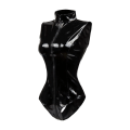 Miniatyrbild 6 av 6: Shapewear i glänsande läder Sexiga bodysuits för kvinnor med längre dragkedja Mujer Öppen gren nattkläder Catsuit Red XL