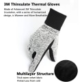 Miniatyrbild 5 av 6: Vinterhandskar -10℃ 3M Thinsulate Thermal Kallt väder Varma handskar Löparhandskar Pekskärmscykelhandskar för män kvinnor Deep-black S