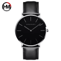 Miniatyrbild 1 av 6: Hannah Martin Hög kvalitet Rose Gold Urtavla Watch Män Läder Vattentät Armbandsur Kvinnor Klänning Mode Japan Quartz Movement Saat CH02-YH