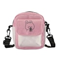 Miniatyrbild 1 av 6: Mode Kvinnor Tecknad filmtryck Kontrastfärg Canvas Crossbody Axelremsväska Casual Damer Mini Handväskor Flap Handväska Pink