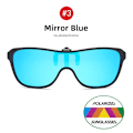 Miniatyrbild 1 av 6: VIVIBEE 2023 Cool Flip Up Clip On Solglasögon Polarized TR90 Photochromic Driving Square Oversized UV400 Fishing Solglasögon 3 Mirror Blue without case