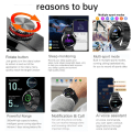 Miniatyrbild 4 av 6: Ny Bluetooth Call Smart Watch 454*454 AMOLED 1,39 tums watch Visa alltid tiden 8GB lokal musik Smartwatch Herr Mesh Belt Black Original box