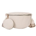 Miniatyrbild 1 av 6: Märke Kvinnlig Bältesväska Mode Läder Fanny pack Myntväska Hög kvalitet Dam Midjeväskor Designer axel Crossbody bröstväska White
