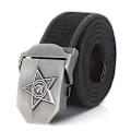 Miniatyrbild 4 av 6: SupSindy Män&Kvinnor Canvasbälten 3D Five Rays Star Army Militär Taktiskt bälte CCCP Patriotiska soldater Man Strap Jeans Midjeband Red 130cm