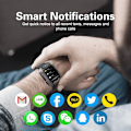 Miniatyrbild 6 av 6: SKMEI 1,71 tum Smart Watch Herr Stegräknare Simning Sport Fitness Tracker IP68 Vattentät Bluetooth SmartWatch för Android ios Black 2