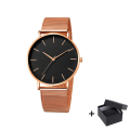 Miniatyrbild 1 av 6: Watch 2022 Lyxmode Enkel Armbandsur Läder Guld Urtavla Casual Man Brecalet Quartz Clock Vip-länk för droppe 568 Rose black