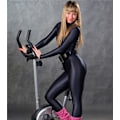 Miniatyrbild 1 av 6: All-inclusive Siamese Tights Jumpsuit hög elastisk Lycra Spandex Calisthenics Shiny New Racing Suit Black M