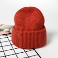 Miniatyrbild 1 av 6: Visrover 9 Färger Unisex Solid Färgade Mössor Vinterhatt För Kvinna Stickad Bonnet Acryl Kvinna Höst Varma Skullies 1-dark red