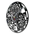 Miniatyrbild 4 av 6: Dartspel Pub Vinyl Retro Skivspelare Väggklocka Mancave Spelrum Dekoration Retro Tidsmätare Darttavla Bar Nattklubb Disk Hantverk Without LED(.103)