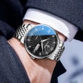 Miniatyrbild 6 av 6: POEDAGAR Brand Lyx Herrklockor Hög kvalitet Vattentät Business Casual Man Quartz Armbandsur Lysande klockor i rostfritt stål 818 green