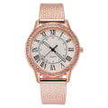Miniatyrbild 1 av 6: Stålband Enkel Casual Watch Retro Roman Rhinestone Luminous Quartz Watch Lyxarmbandsur för kvinnor 357RGD