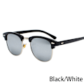 Miniatyrbild 1 av 6: RUOBO Klassiska polariserade solglasögon för män Kvinnor Märkesdesign Körspegel Yta Lins Solglasögon Goggle UV400 Gafas De Sol Black-Mercury Silver Frame