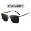 Miniatyrbild 1 av 6: ZXWLYXGX Varumärkesdesign Klassiska polariserade solglasögon Män Kvinnor Kör fyrkantig ram Mode Solglasögon Man Goggle Gafas De Sol C2 Polarized
