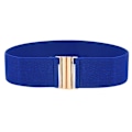 Miniatyrbild 1 av 6: Brett resårbälte Enfärgad Korsettbälte Metallspänne Dammode Cummerbands Stretch Cinch Midjeband Klänning Midjebälte #YY Blue