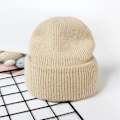 Miniatyrbild 1 av 6: Visrover 9 Färger Unisex Solid Färgade Mössor Vinterhatt För Kvinna Stickad Bonnet Acryl Kvinna Höst Varma Skullies 1-beige