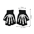 Miniatyrbild 1 av 6: Stickhandskar Skeletthuvud Lysande Halvfinger Hela Fingrar Print Varm Andas Män Kvinnor Fitness Handske Cykelutrustning Luminous-A1 One Size