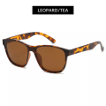 Miniatyrbild 1 av 6: HOOBAN 2023 New Square Polarized Solglasögon Män Kvinnor Mode Fyrkantiga Man Solglasögon Märkesdesign Endelad linsskydd UV400 Leopard Tea Polarized