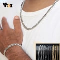 Miniatyrbild 2 av 6: Vnox 18-70 cm Curb Chain Halsband 3-11 mm Miami Cuban Link Klassisk Punk, tungmetall, Långt Damhalsband i rostfritt stål 9mm Gold 21cm Bracelet