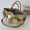 Miniatyrbild 2 av 6: Hylhexyr Dam Retro Stora Väskor Bomulls Canvas Axelväska Mode Crossbody Handväska Dragkedja Casual Tote Multi Pocket Outer Zipper Beige