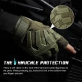 Miniatyrbild 4 av 6: Fingerlös handske Halvfingerhandskar Taktiska Militär Armévantar SWAT Airsoft Cykel Utomhusskytte Fotvandring Körning Män Nyhet Green XL