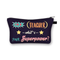 Miniatyrbild 4 av 6: Tack Lärare Superhjälte Case Kvinnor Sminkväskor Förvaring Resväska Blixtlåspåse Flickor Skönhet Kosmetikväska Present shzbteacherc41cw