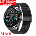 Miniatyrbild 1 av 6: Ny Smart Watch Herr Android GT3 IP68 Vattentät NFC Smartwatch Trådlös Laddning Bluetooth Ring Herr Watch för Black Mesh watch for women