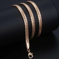 Miniatyrbild 1 av 6: 585 Rose Gold Colour Halsband för Kvinnor Män Bismark Hammered Link Chain Mode Smycken Tillbehör 5 mm GN452A CN03 22inch 55cm