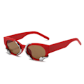 Miniatyrbild 1 av 6: Rektangulära solglasögon för kvinnor Punk Style Snake Solglasögon Lyxmärke Designer Glasögon UV400 Män Hip Pop Shades Glasögon Retro Red multi