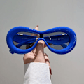 Miniatyrbild 6 av 6: Nytt i Ovala solglasögon för män Kvinnor Mode Retro märkesdesign Solglasögon Glasögon Kvinnlig Godisfärg Goggle Solglasögon Blue