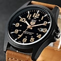 Miniatyrbild 2 av 6: Märke Sport Militärklockor Mode Casual Quartz Watch Läder Analog Herr 2020 Ny SOKI Lyxarmbandsur Relogio Masculino Khaki