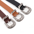 Miniatyrbild 6 av 6: Kvinnor Snörning Pu-läderbälte Nytt Bowknot Bälten Längre Bred Bind Midjeband Slips Rosett Dam Klänning Dekoration Mode 2022 Silver one size