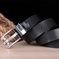 Miniatyrbild 1 av 6: Lyxmärke Designer Bälte Herr Mode Äkta Läder Midjerem Legering Nål Spänne Herrbälte Cummerbunds Ceinture Homme 2022 Jeepzero Black 110cm
