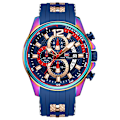 Miniatyrbild 1 av 6: MINI FOCUS Röd watch för män Mode Lyx Chronograph Quartz Armbandsur med silikonband Lysande visare Datum Vattentät 0350 0350Motley