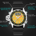 Miniatyrbild 6 av 6: SANDA Herr LED Digitala klockor Mode Sport Dual Display Quartz Armbandsur Utomhus Vattentät Militär Armbandsur Herr 3008 Black