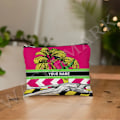 Miniatyrbild 1 av 6: Anpassa namn Kosmetikväska Anpassad mode Leopard Blomma Resor Kosmetisk Organizer Damsminkväska Design Lyxväska påse Army Green